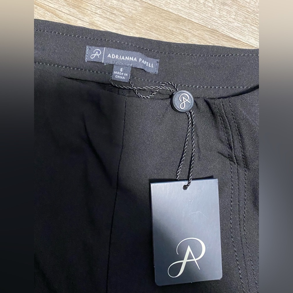 ADRIANNA PAPELL BLACK BI STRETCH PULL ON PANTS SIZE 6 - Picture 5 of 8